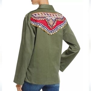 NWT Tricia Fix Beaded Military Upcycled Jacket